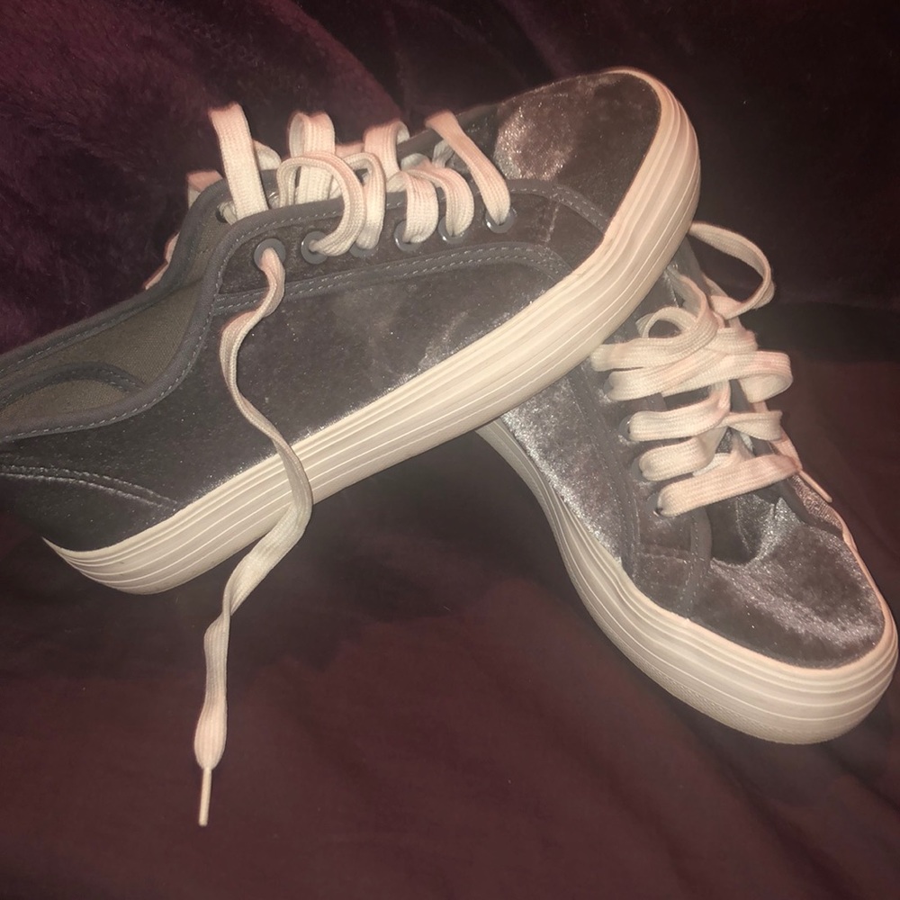 Velvet gray sneakers